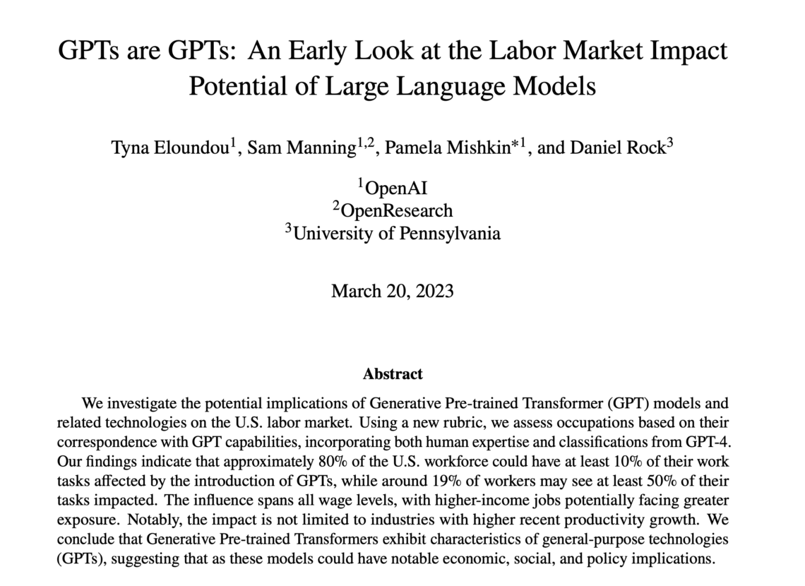 Labor Market Impact Potential of AI